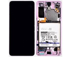Kijelző Samsung Galaxy S21 (SM-G991) 5G keret + EB-BG991ABY LCD kijelző (érintőkijelző) PHANTOM VIOLET GH82-24716B 